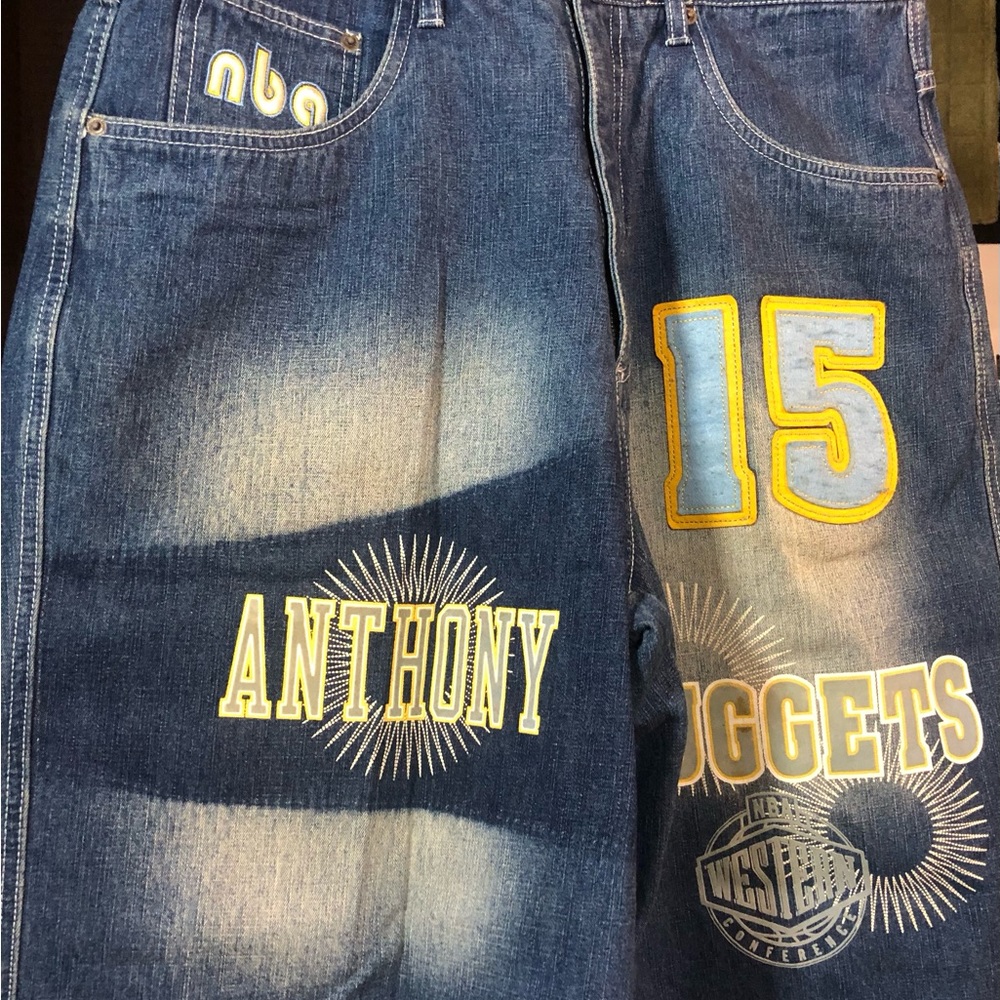 Denver Nuggets Carmelo Anthony Western Conference UNK Denim Shorts